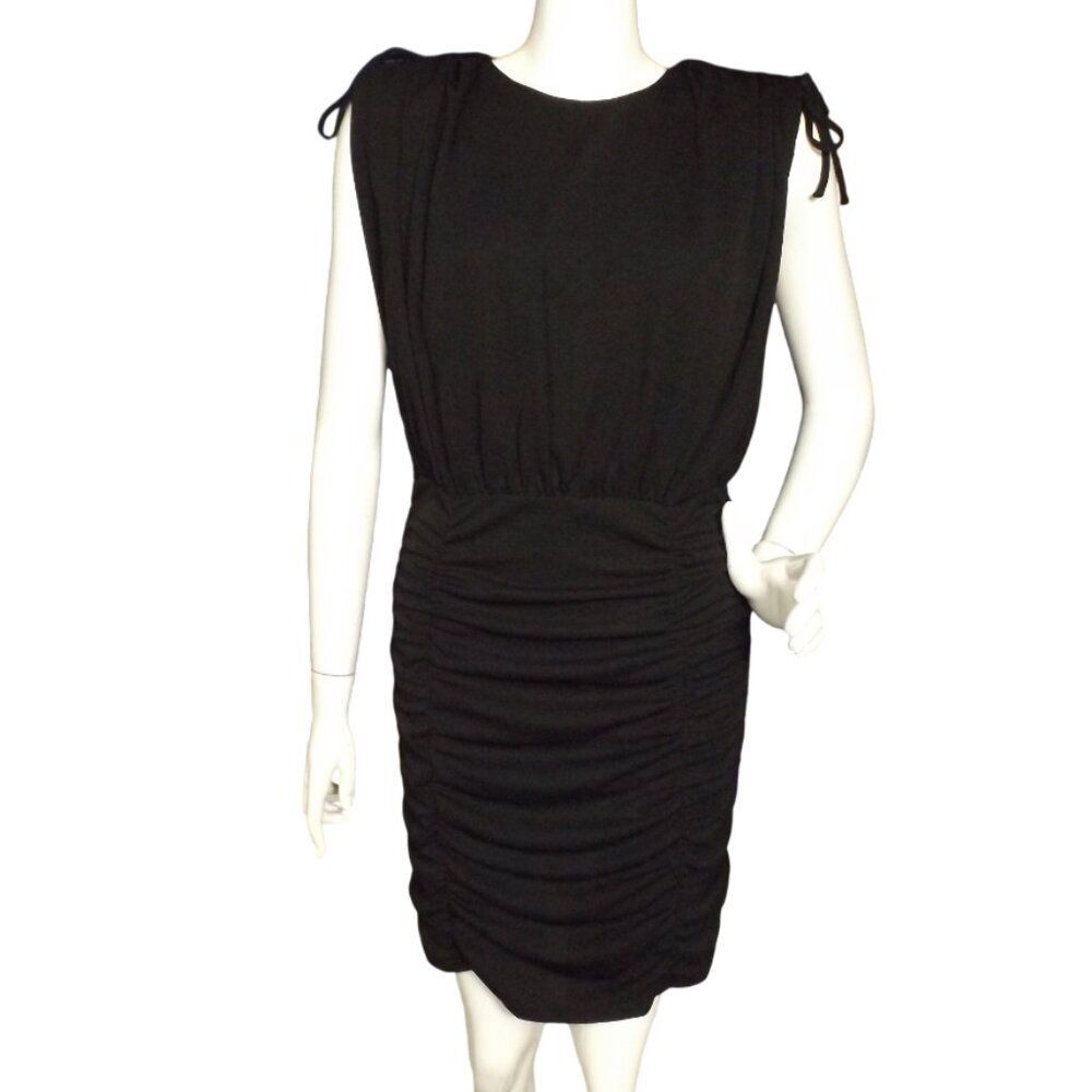 MICHAEL COSTELLO X REVOLVE Dress, L, Black, Mini/Short, Ruched Skirt, Sleeveless